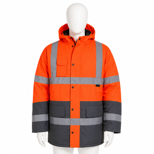 Veste de sécurité haute visibilité personnalisée, imperméable, réfléchissante, vêtements de travail d'hiver, parka orange haute visibilité, vêtements de sécurité industrielle - Product Image 1
