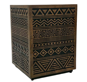 Modern Solid Wood <b>Console</b> <b>Table</b> Geometric Pattern Wooden Side Cabinet Accent Storage Showcase <b>for</b> Living Room <b>Entry</b> - Product Image 3