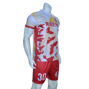 ชุดฟุตบอลชายคุณภาพดีราคาถูก-ราคาดีที่สุด ดีไซน์ใหม่ ผ้าโพลีเอสเตอร์ตาข่าย 100% พิมพ์ลายดิจิตอล แห้งเร็ว แขนสั้น สั่งทำได้ - Product Image 3