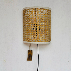 Antique Classic Handmade Bamboo Woven <b>Wall</b> Lamp Indoor Corner Kitchen Corridor <b>Wall</b> <b>Light</b> for Restaurant - Product Image 1