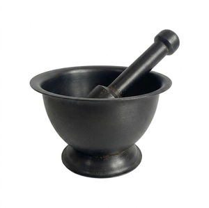 Mortero y Pilón de Hierro Blanco Hechos a Mano con Diseño Antiguo para Hierbas y Especias, Utensilio de Cocina, Proveedores Mayoristas - Product Image 1