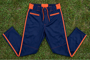 Ensemble uniforme de baseball Tofen Sports bleu marine et orange, maillot à manches courtes boutonné, pantalon, casquette, chaussettes, ceinture, polyester respirant, unisexe - Product Image 2