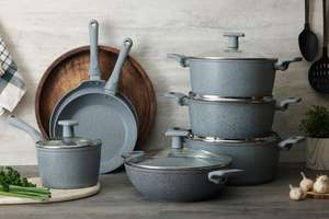 Juego de Cacerolas Antiadherentes de Aluminio con Tapa de Vidrio, Aptas para Gas e Inducción, Estilo Americano, Duraderas, Ecológicas, con Soportes para Ollas Incluidos - Product Image 4