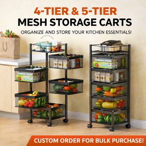 Carrito de Almacenamiento de Cocina Plegable y Giratorio, Organizador Metálico de Múltiples Niveles para el Hogar y la Cocina EDPRMS000 - Product Image 5