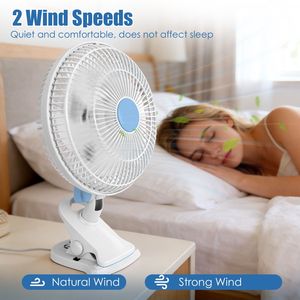 Ventilateur de table oscillant portable à 2 vitesses et 90 degrés, avec ventilateur de refroidissement silencieux à faible vitesse pour bureau et chambre, options de fixation à clip 3 directions - Product Image 6