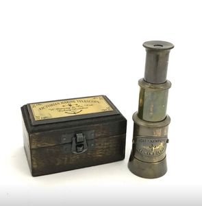Telescopio marino victoriano de latón hecho a mano con caja de regalo de madera, mirasón náutico antiguo, decoración coleccionable - Product Image 3