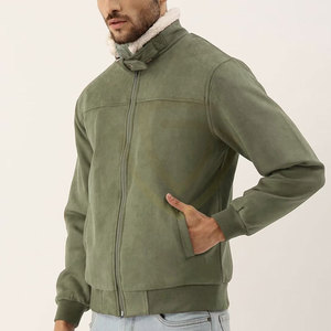 Service OEM, veste en daim personnalisée, style streetwear, doublure en fourrure épaisse, veste en daim d'hiver pour hommes - Product Image 2