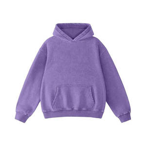 Custom <b>Polyester</b> Cotton Acid Washed Oversized French Terry Heavy Weight Vintage Unisex Pullover <b>Hoodie</b> with Pocket Winter Stone - Product Image 6