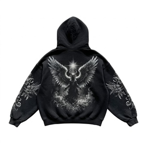 Sudadera con Capucha Extra Grande Personalizada para Hombre, 460 GSM, 100% Algodón Lavado, Lisa, Bordada, Estilo Urbano, Venta al Por Mayor - Product Image 2