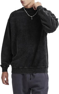 Sudadera Retro para Hombre con Efecto Desgastado, Sudadera de Estilo Vintage, Sudadera Holgada de Felpa Gruesa de Algodón, Sudadera Informal - Product Image 2