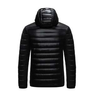 Blouson matelassé personnalisé pour homme en coton brillant, avec empiècements sur le devant, coupe-vent, respirant, col montant, idéal pour l'automne, OEM - Product Image 6