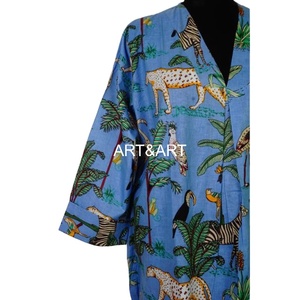 Abito Casual da donna indiano estivo premaman Boho Hippie <span class=keywords><strong>Jungle</strong></span> con stampa scollo a V abito unsize a maniche 3/4 - Product Image 5