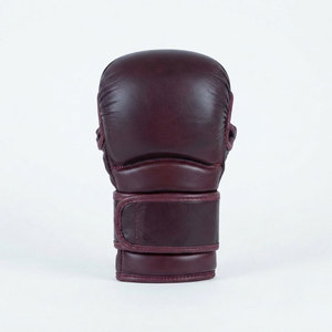<b>Black</b> Leather MMA Boxing <b>Gloves</b> Half Finger Breathable Moisture-Wicking Lightweight Adjustable Hook Loop Boxing Martial Arts - Product Image 3