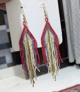 Boucles d'oreilles classiques en perles de rocaille papillon géométrique pour femme, design ethnique moderne, ensemble de bijoux tendance et audacieux pour soirée - Product Image 6