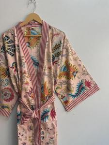 Kimono Largo de Algodón Estampado, Ropa Unisex, Regalo para Él, Regalo para Damas de Honor, Cárdigan, Kimono Boho para Mujer, Kimono de Algodón Puro - Product Image 3