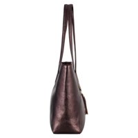 Sac fourre-tout en cuir de vachette métallisé original pour femme, grande capacité, sac à bandoulière de luxe avec pompon, OEM ODM