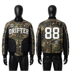 Wholesale Top Selling Bomber <b>Jacket</b> Custom <b>Camo</b> Print Design Bomber <b>Jacket</b> Brush Paint Vintage Work <b>Jacket</b> - Product Image 1