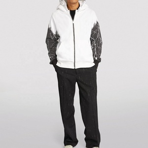 Ensemble de survêtement d'hiver sur mesure pour homme : sweat à capuche et pantalon de jogging décontracté avec fermeture éclair intégrale et poches - Product Image 2