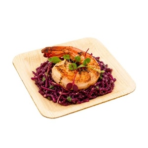 Assiettes élégantes en feuilles de palmier naturelles, carrées de 6 pouces, jetables, pour apéritifs, gâteaux et desserts, restaurants et célébrations - Product Image 1
