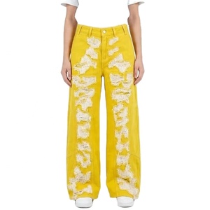 Pantalones vaqueros cargo casuales de hombre, estilo Y2K Hip Hop, de invierno, tejidos, lavados, rasgados, largos hasta el suelo, de mezclilla, holgados, de pierna ancha - Product Image 5
