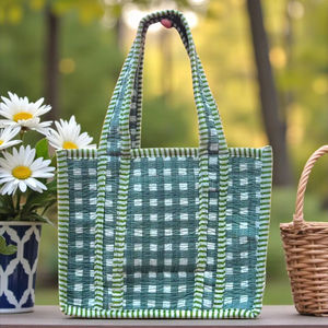 Bolsa de Mano Bordada para Damas de Honor, Acolchada y Personalizada, con Estampado de Bloques, Regalo Nupcial, Bolsa de Playa, Bolsa de Mano para Boda - Product Image 1