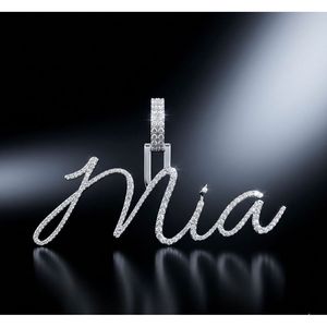 <b>Custom</b> Script <b>Name</b> VVS Moissanite Pendant in 925 Silver Fashionable <b>Necklace</b> - Product Image 4