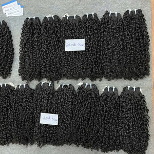 Wholesale Premium Virgin Vietnamese Human Hair Pixie <b>Curly</b> <b>Bundles</b> Natural Black Double Weft Soft Thick Full Hair Extensions - Product Image 4