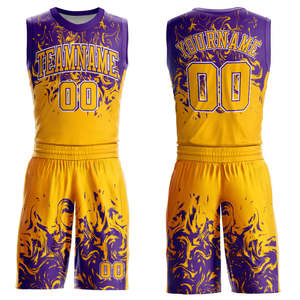 Uniforme de basket-ball imprimé par sublimation, personnalisable avec votre nom, le nom de votre équipe et votre numéro, maillot sans manches et short, vêtements de sport, uniforme de basket-ball - Product Image 1