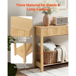 Mesa Consola Estilo Rústico de 47 Pulgadas con Estante Inferior y Cajones, Rectangular de Madera para Usar Detrás del Sofá - Product Image 5