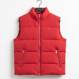 Doudoune sans manches unisexe légère en polyester/coton, coupe slim, pour l'été, vente en gros, ODM, marque personnalisée, teinte unie, 140g - Product Image 6