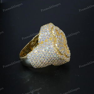 Luxury Sterling Silver Hip Hop Clover <b>Ring</b> Fully <b>Iced</b> Out Baguette And Round Cut Moissanite <b>Ring</b> GRA Certified Engagement <b>Ring</b> - Product Image 3
