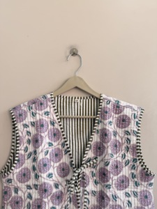 Chaleco de Algodón Bordado con Flores para Mujer, Prenda Exterior Informal, Bordado a Mano, Transpirable, Estilo sin Cuello - Product Image 6