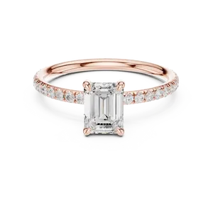 Anillo de Compromiso con Diamante Cultivado en Laboratorio de 1 Quilate, Oro Sólido de 18K, Banda Eternity con Pavé de 0.47 CTW, Anillo de Lujo - Product Image 5