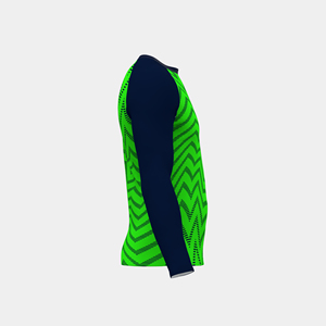เสื้อแรชการ์ดแขนยาวผู้ชายพรีเมียมสุดฮิตปี 2026 สีเขียวน้ำเงินลายซิกแซก แห้งเร็ว ผลิตจากโพลีเอสเตอร์ สำหรับเล่นกีฬา - Product Image 3