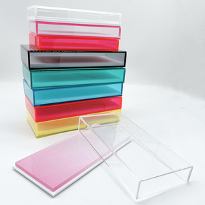 Boîte de rangement personnalisée en acrylique rose néon pour extensions de cils, palette anti-poussière, support pour bandes de cils, étui pour cils - Product Image 6