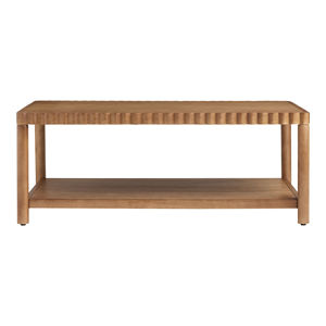 Modern Solid Mango <b>wood</b> Tow Tier <b>Coffee</b> <b>Table</b> With Scalloped Edge Top Natural High Quality Finish Home Living Room Center <b>Table</b> - Product Image 6