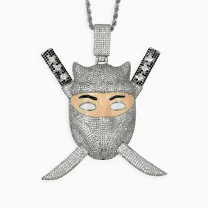 Pendentif Tête de Loup Cartoon en Moissanite Plaqué Or Argent 925 Hip Hop Micro Pavé Rond Brillant Breloque Animale Style Luxe Unisexe - Product Image 4