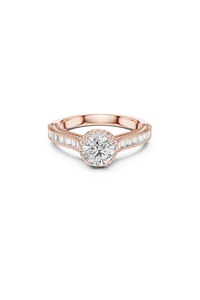 Bague de fiançailles en or blanc 18 carats certifiée IGI avec diamant de laboratoire taille brillant rond et halo de baguettes, vente en gros |   CVD D Couleur VVS1 - Product Image 6