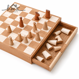 Wooden <b>Chess</b> <b>Board</b> Game Set Artistic Strategy <b>Table</b> Game with Storage Drawer for Home Office Gift Decor - Product Image 1