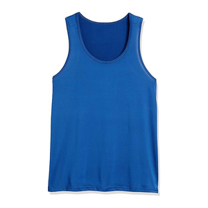 Camiseta sin mangas para hombre, mezcla de algodón y poliéster, con abertura en el brazo de borde sin rematar, estilo DIY, acabado desgastado, chaleco de gimnasio - Product Image 4