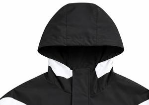 Chaqueta Acolchada con Capucha para Hombre, Sólida, Casual de Invierno, Cortavientos, con Cierre de Cremallera, Estilo Urbano, Ajuste Regular, Negra y Blanca, de Poliéster y Nylon - Product Image 5