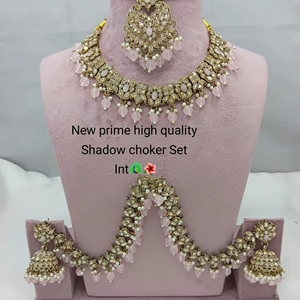 Luxury High Quality Vintage Alloy Rhodium Plated <b>Crystal</b> Rhinestone Choker Necklace <b>Set</b> Earrings Maang Tikka Ring Bracelet Gift - Product Image 1