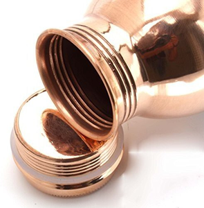 Ribbed <b>Copper</b> Water <b>Bottle</b> Pure <b>Copper</b> <b>Drinking</b> <b>Bottle</b> for Home Office Gym Yoga Travel and Daily Use - Product Image 3