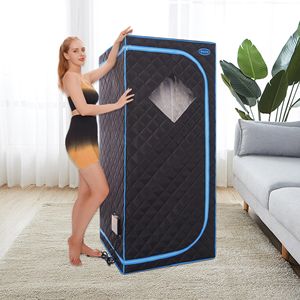Tenda Sauna a Infrarossi Portatile Nera a Grandezza Naturale con Tappetino Riscaldante per Piedi e Telecomando per Spa Personale Domestica, Sedia Pieghevole Inclusa - Product Image 4