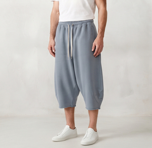 <b>Men's</b> Cotton Capri Sweatpants Mid Waist Drawstring Baggy Fleece Sport Wear <b>Shorts</b> Casual Running Oversize Sweat <b>Shorts</b> <b>Men</b> - Product Image 1