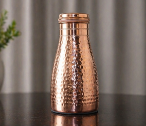 Handcrafted Copper Water Bottle Lid Hammered Finish Luxury Design Stackable Moisture-Proof Light <b>Weight</b> Business Food <b>Storage</b> - Product Image 4