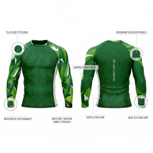Camiseta de Compresión de Manga Larga 100% Poliéster, Secado Rápido, para Gimnasio y Fitness, Moderna, Elástica, OEM ODM, Unisex - Product Image 2