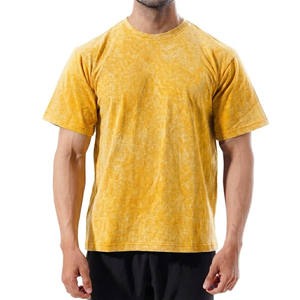 Fabricant de vêtements de sport en gros de premier plan – T-shirt homme délavé à l'acide, tissu doux, très vendu, tendance, séchage rapide - Product Image 1