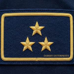 Parche bordado a mano con hilo de oro en forma de estrella y corona de laurel, insignia personalizada de prestigio para blazer, gorra o emblema. - Product Image 5