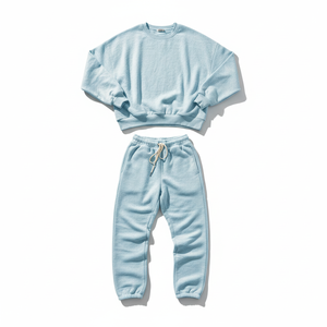 Survêtement unisexe surdimensionné marron en polyester/coton épais, fermeture éclair intégrale, col montant, coupe classique, décontracté, pour l'hiver, avec poches latérales - Product Image 5